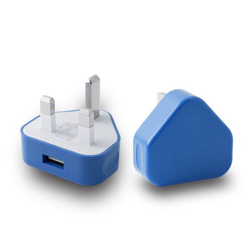 (Blue) Ameego UK USB Adapter Plug | UK USB Wall Charger