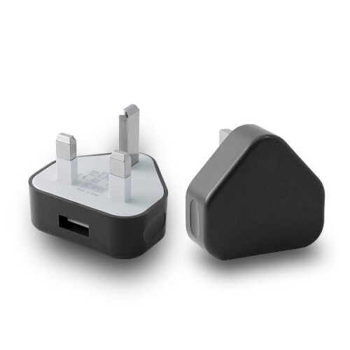 (Black) Ameego UK USB Adapter Plug | UK USB Wall Charger
