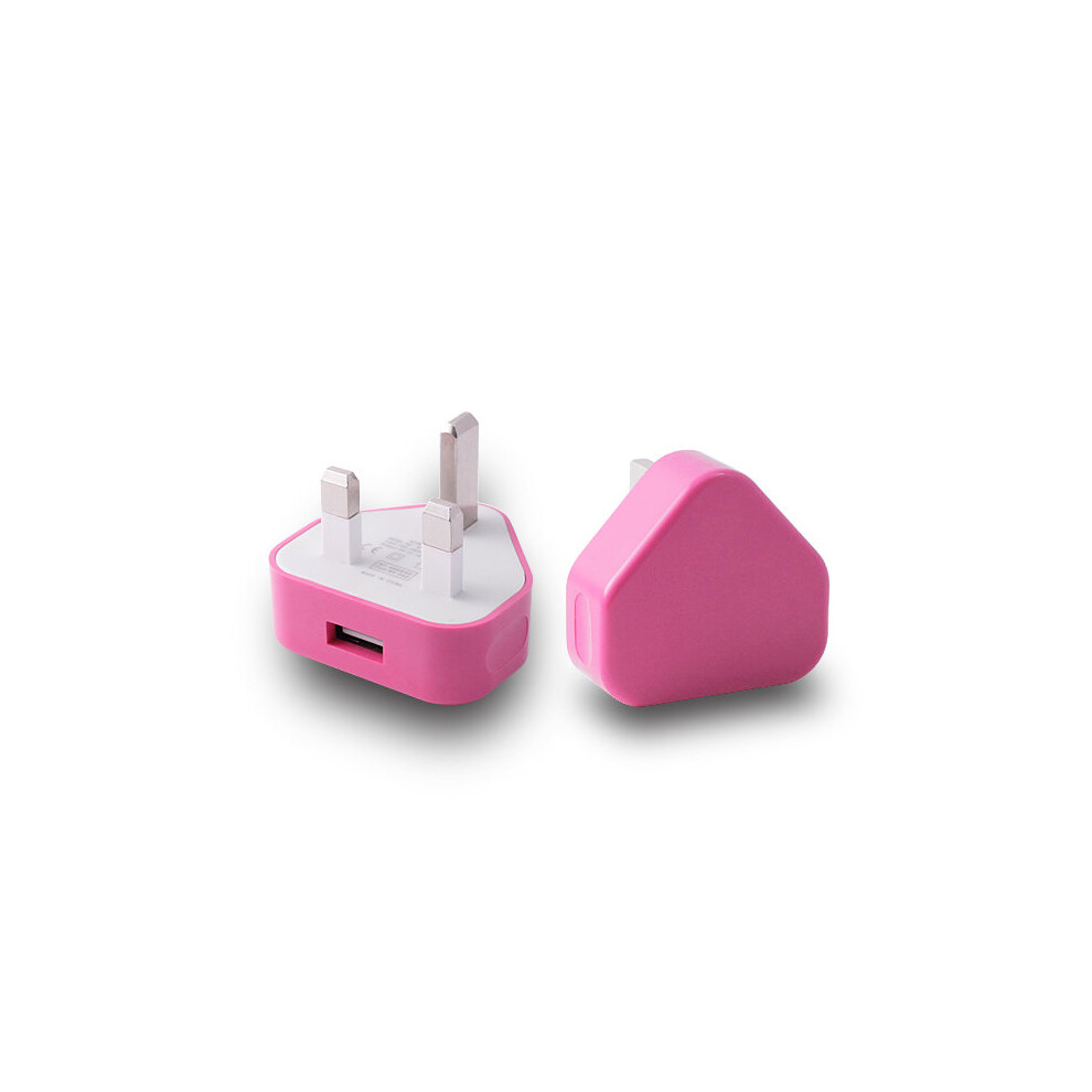 (Baby Pink) Ameego UK USB Adapter Plug | UK USB Wall Charger