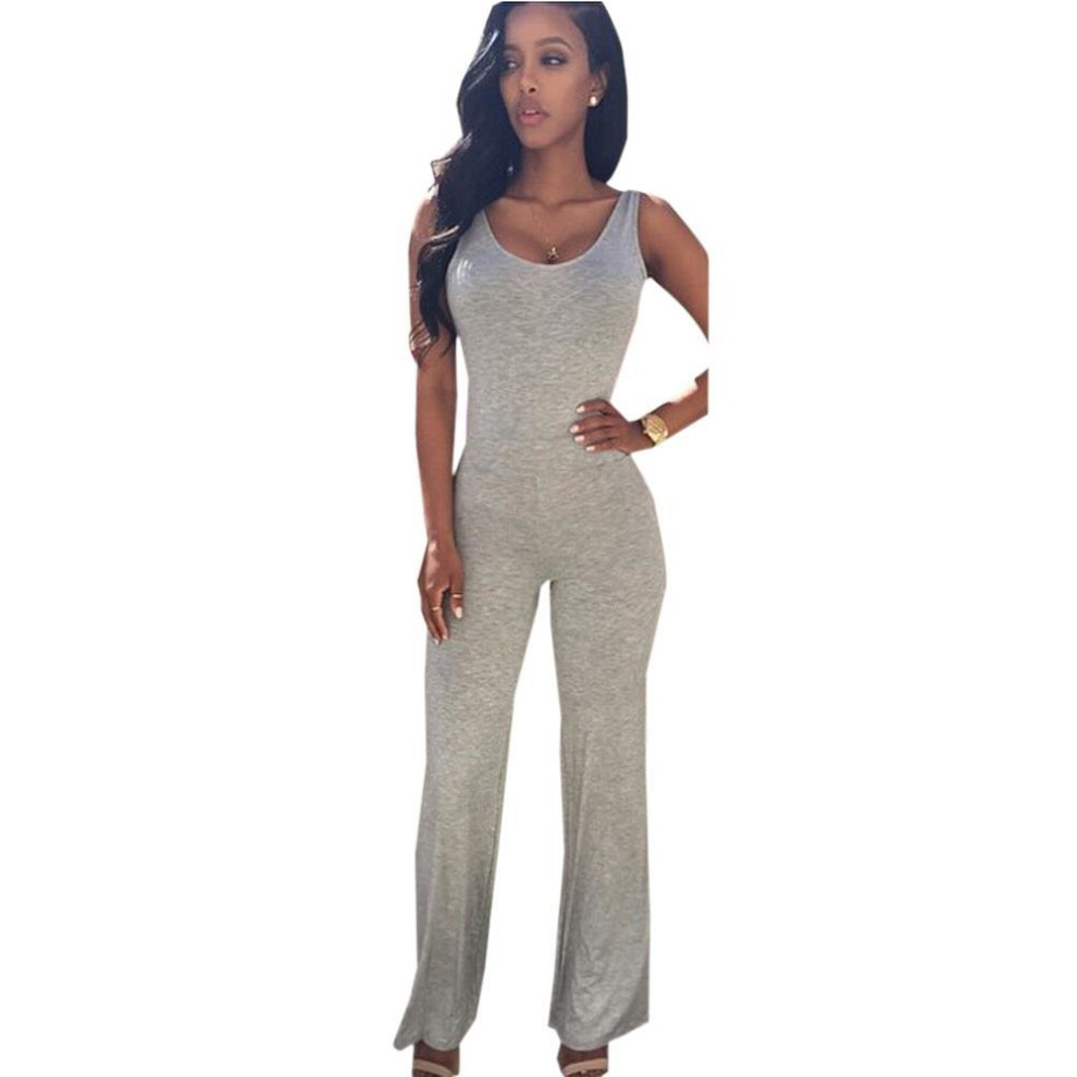 Long Womens Jumpsuit Overalls Sleeveless Bodysuit Black Summer Style Open Back Jumpsuit Grey Women Femme Rompers-image-OPC-P52PHVX-NEW