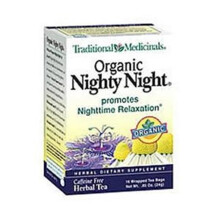 Traditional Medicinals, Nighty Night Biologique, Camomille et Passiflore, Sans Caféine, 16 Sachets de Thé Emballés, 0,85 oz (24 g)
