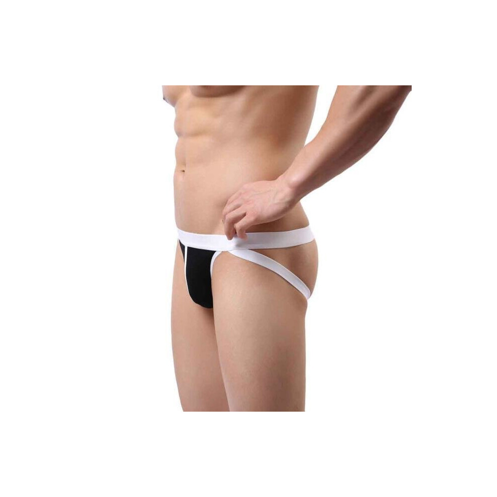 Black Men\'S Hot Sexy Jockstrap Underwear Boxer Brief Shorts Underpants Bk L