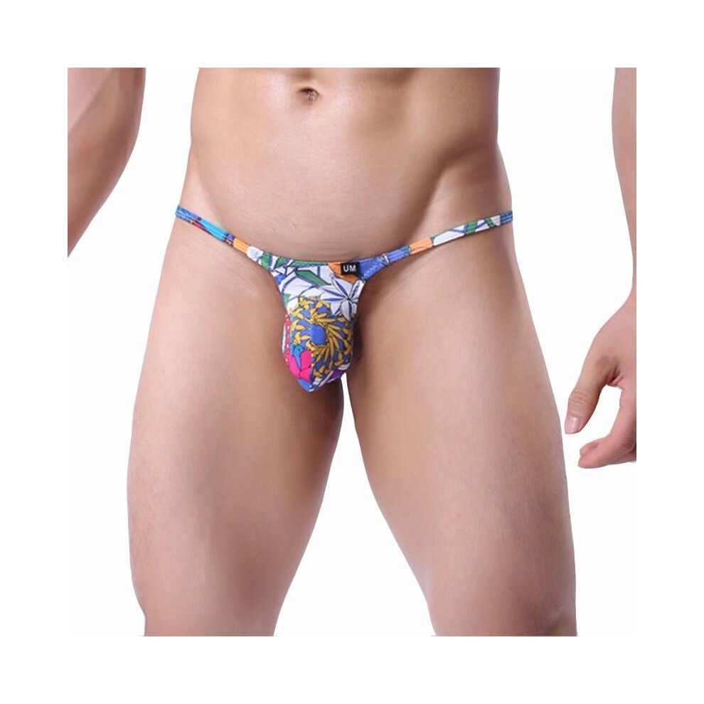 KWAN.Z jockstrap gay underwear ultra thin low waist thong mens floral convex string homme male underwear mini thong men 2017