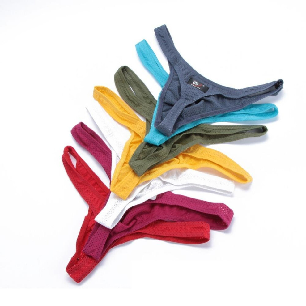 Sexy Mans Mesh Hole Thongs Breath Free Shorts Low Rise G-string Briefs Comfy Underwear SML