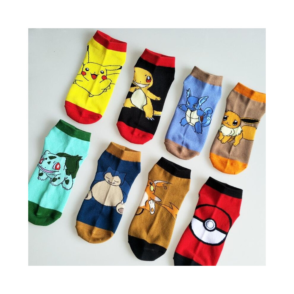 Pokemon go Pocket Monster Socks Blastoise Pikachu Charmander cotton Knee-High Warm Stitching pattern Antiskid Invisible Casual