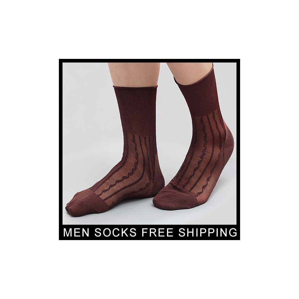 Men Silk TNT socks Gay Sexy See Through Socks Formal Dress suits Business  Sock High quality Socks Sox Coffee Navy Black on OnBuy