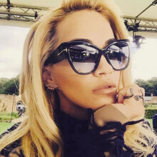 New Fashion Brand Designer Cat Eye Women Sunglasses Sun Glasses Big Size Cateye Tom 2017 Vintage Oversize Female Gradient Points