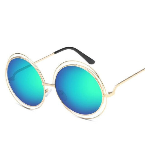 Luxury Round Sunglasses Women Brand Designer 2018 Vintage Retro Oversized Sunglass Female Sun Glasses For Women Sunglass Mirror