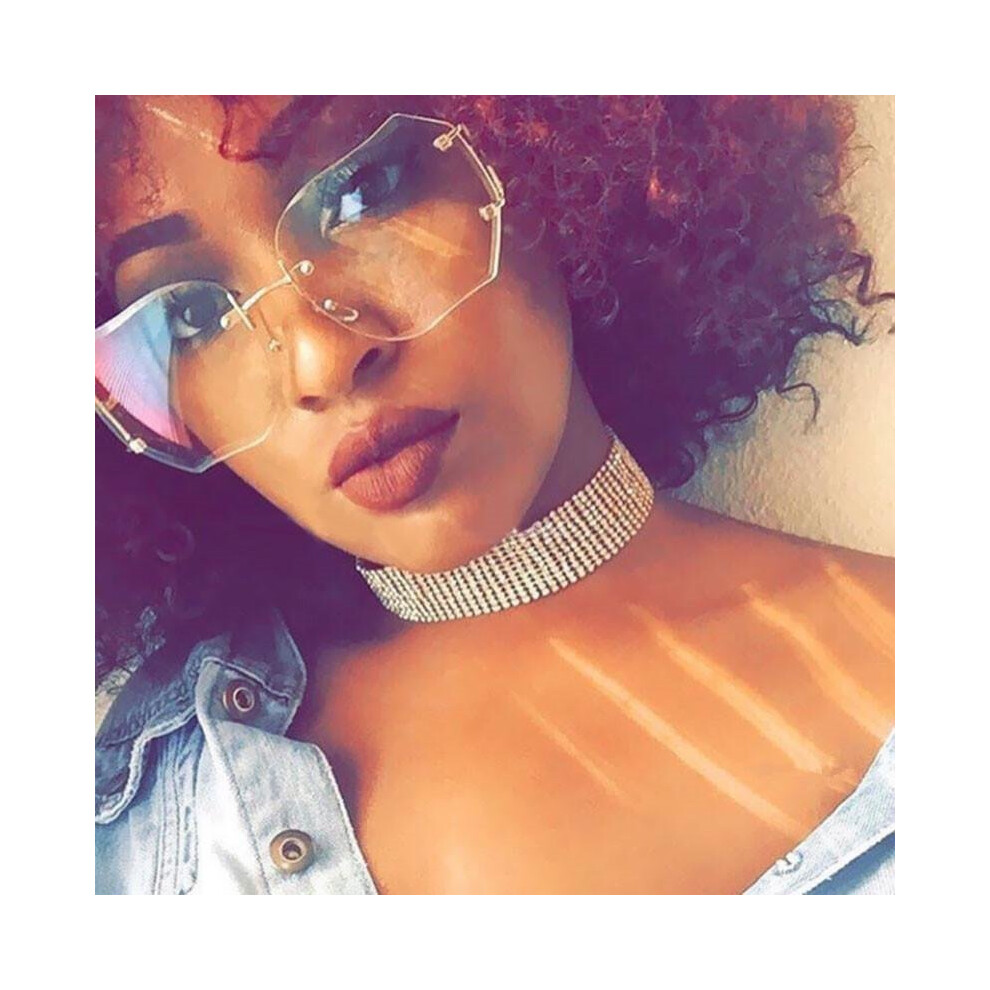 Oversized Clear Sunglasses Women Rimlesss Eyewear Brand Designer Lady Optics Transparent Sun Glasses Cat Eye Female UV400