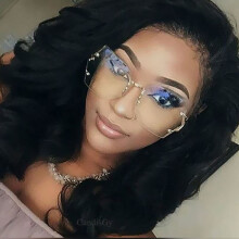 Oversized Cateye Sunglasses Women Rimlesss Transparent Brand Designer Elegant Lady Female Optics Clear lens Sun Glasses desol