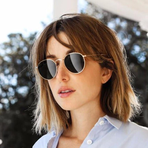 New Fashion Round Sunglasses Women Brand Designer Metal Frame Mens