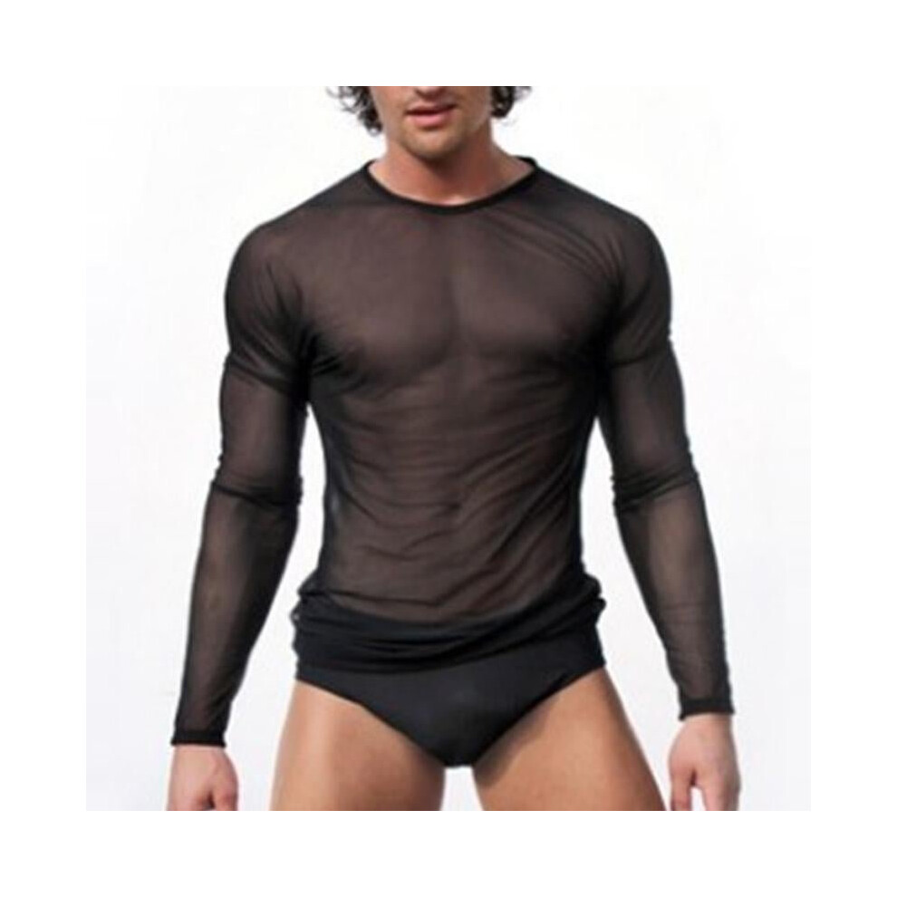 Men Tight Bodybuilding T Shirts Men Transparent Mesh Shirts Male Long  Sleeve Night Club Wear Sexy Men Tee Tops Clothes on OnBuy