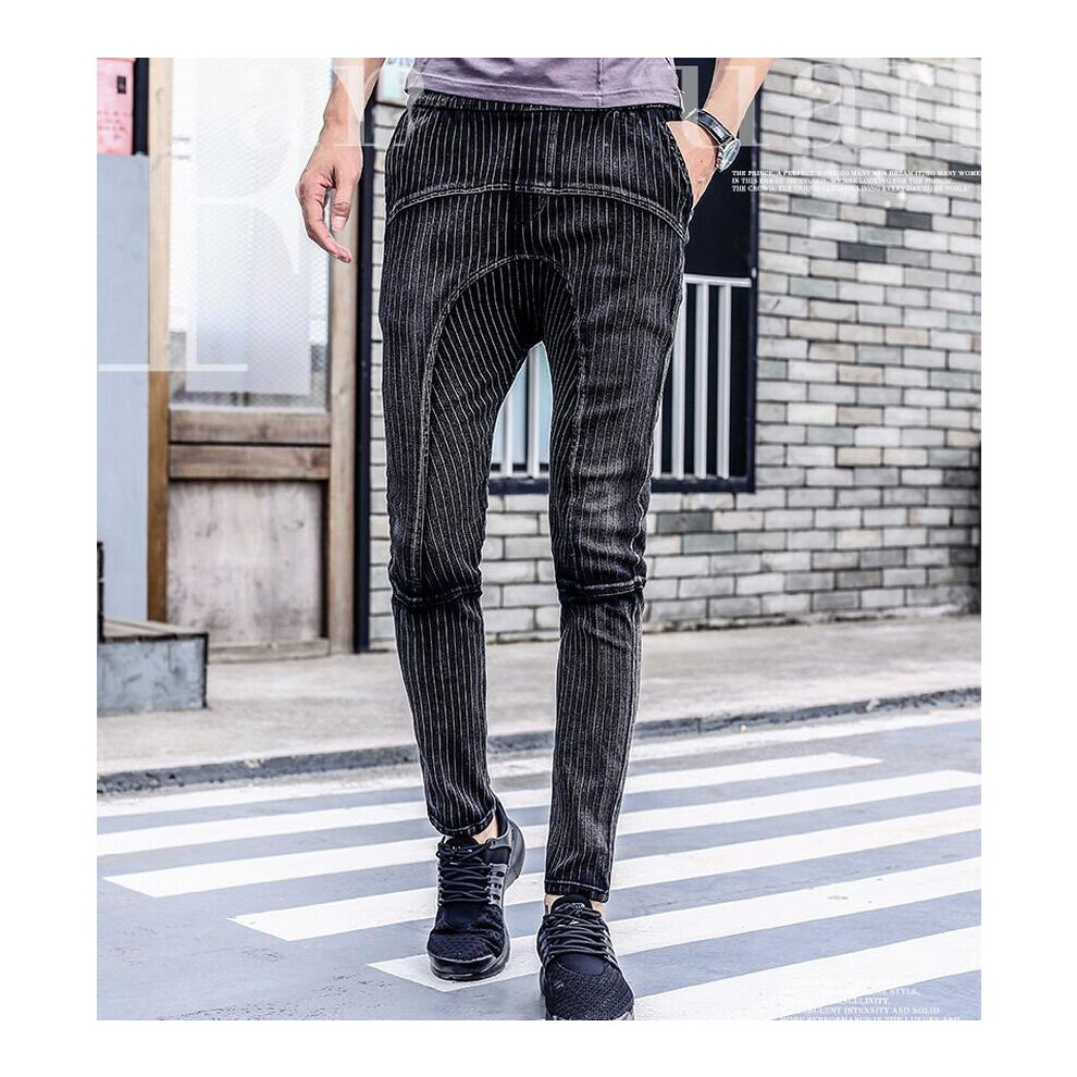 Male fashion casual men s Slim Pencil pants trousers skinny summer 718156 promotion man striped