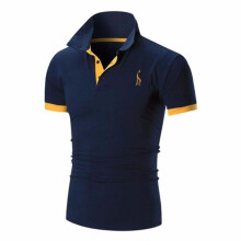 Mens Polo Shirt Brands 2018 Male Short Sleeve Casual Slim Solid Color Deer Embroidery Polos Men 3XL