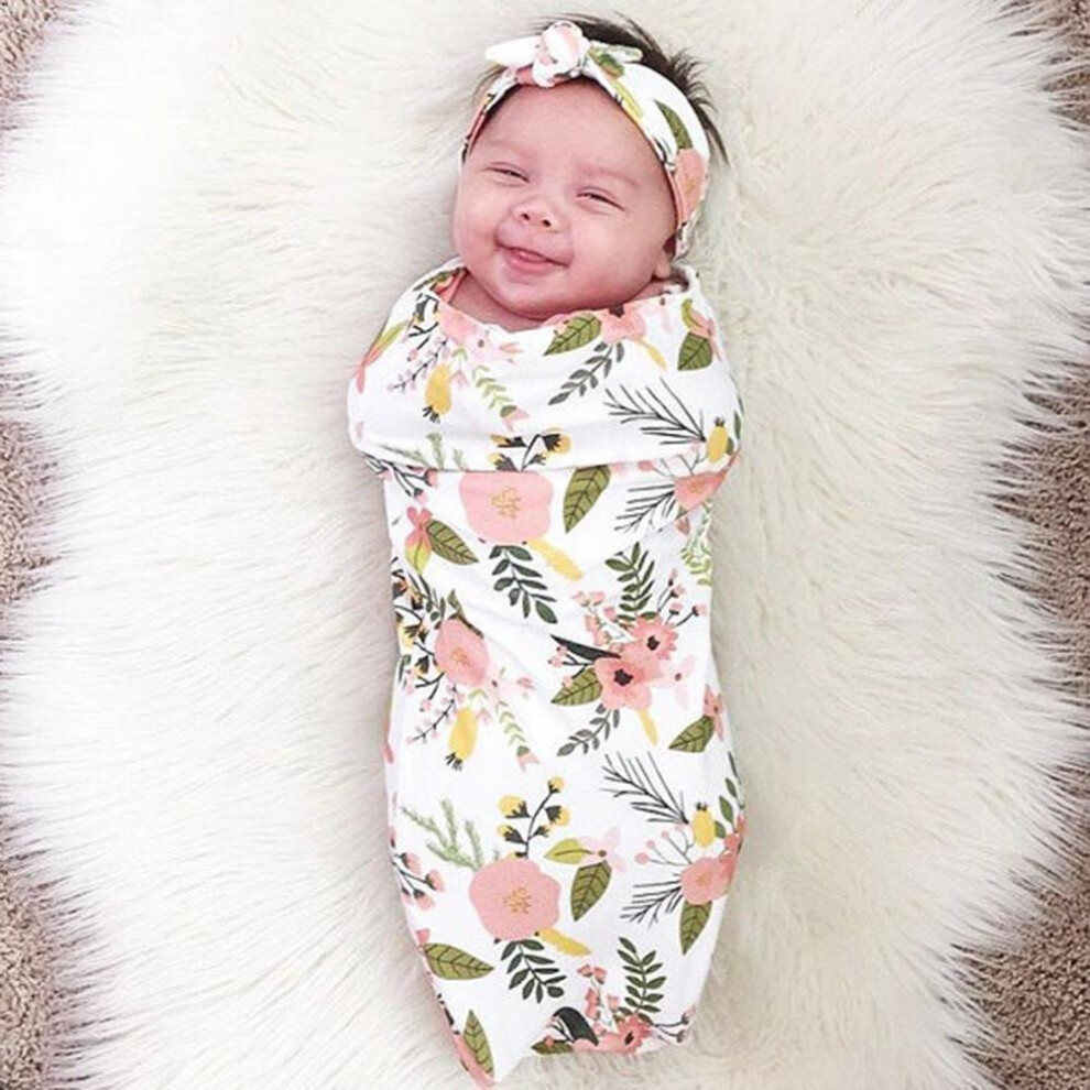 Newborn Infant Baby Towel Swaddle Blanket Sleeping Swaddle Muslin Wrap Headband Set Drop Shipping Black