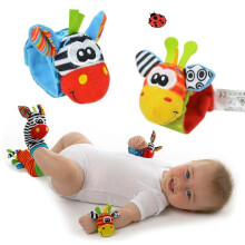 Baby Socks Rattle Toys 2016 Garden Bug Wrist Rattle Foot Socks Multicolor 2pcs Waist+2pcs Socks=4pcs/lot Meias