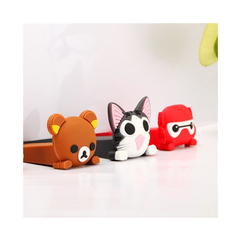 2Pc Baby Silicone Cartoon Animal Door Stopper Children Kids Jammers Holder Lock Safety Protect Jammer Finger Corner Guards Black