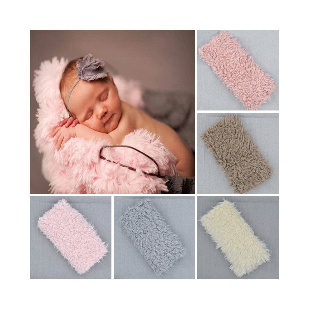 Newborn Photo Props Faux Fur Blanket Baby Photography Backdrops Background Fleece Blanket Swaddle Wraps Bedding Props D20 Black