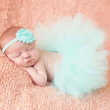 Newest style 6 color for choice in Stock Fast Delivery Newborn Photography Props including Flower Headband and Baby Tulle Skirt