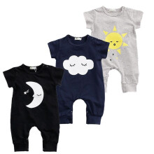 Baby Boy Romper Girls Jumpsuit Kids Clothes Summer Newborn Cotton Baby Body Suit Cartoon Moon Short Sleeve Babies Clothes
