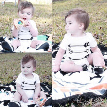 Newborn Baby Toddler Girl Boy Clothes Jumpsuit Arrow One Piece Bodysuit Outfit Clothing Cotton Short Sleeve Baby Boys Bodysuits