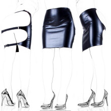 Black PU Leather Fetish Bondage Restraints Butt Exposed Package Skirt Sexy  Adult Games Cosplay  Bdsm Sex Toys For Women