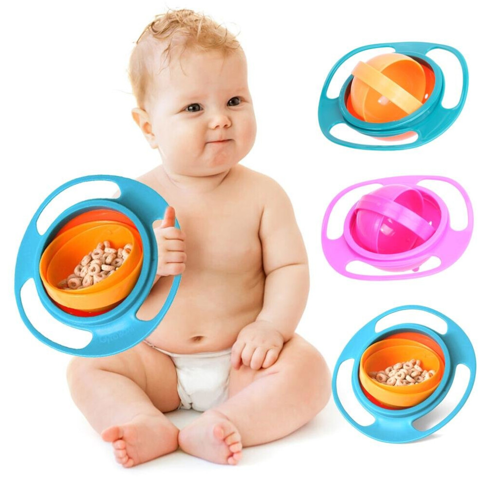 Universal Gyro Bowl 360 Rotate Spill-Proof Baby Feeding Dish Cute Baby Gyro Bowl Children\'S Baby Tableware Baby Gyro Bowl Black