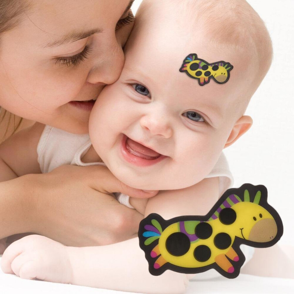 Black 15Pcs Baby Cartoon Animal Forehead Thermometers Sticker Lcd Digital Strip Body Fever Kids Care Thermometer No Mercury