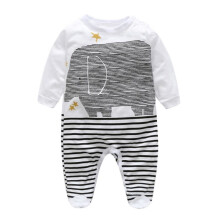 Fashion Casual Cute Unisex Baby Girl Boys Spring Summer Jumsuits Striped O-neck Baby Rompers