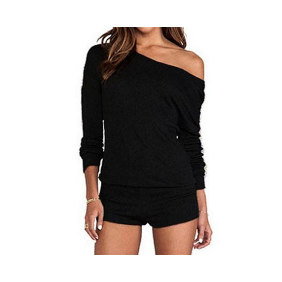 Off Shoulder Playsuit Bodycon Shorts Jumpsuits For Women 2018 Summer Sexy Bodysuit Long Sleeve Romper Ladies Body Suits Femme-image-OPC-P52Q2HV-NEW