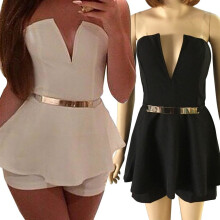 Summer Style Vestido Sexy Shorts for Women V Neck Plus Size Rompers Womens Elegant Jumpsuit Chiffon Clubwear Bodysuit H