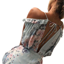 Floral printed Summer Playsuits Beach Women Jumpsuit Shorts Ruffles 2018 Boho Rompers Sexy V Neck Backless Casual Overalls GV643