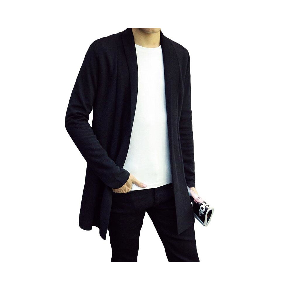 Mens Winter Coat Warm Outwear Knitted Sweater Long Sleeve Cardigan Jacket  Trench