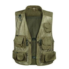 Men Multi-Pocket Mesh Cargo Waistcoat Masculino Fashion Detachable Sleeveless Vest Homme Unloading Work Cardigans Casual Jacket