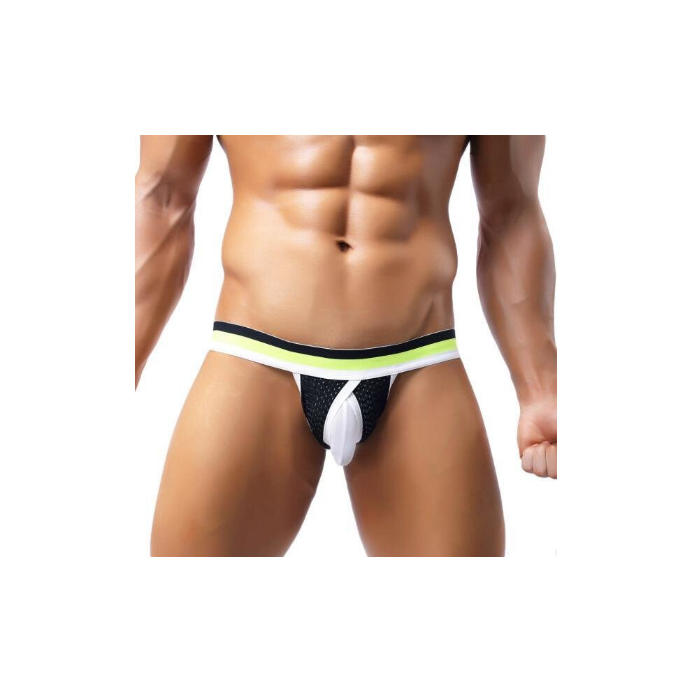 Black Sexy Mens Breathe Underwear Briefs Bulge Pouch Shorts Underpants Bk L