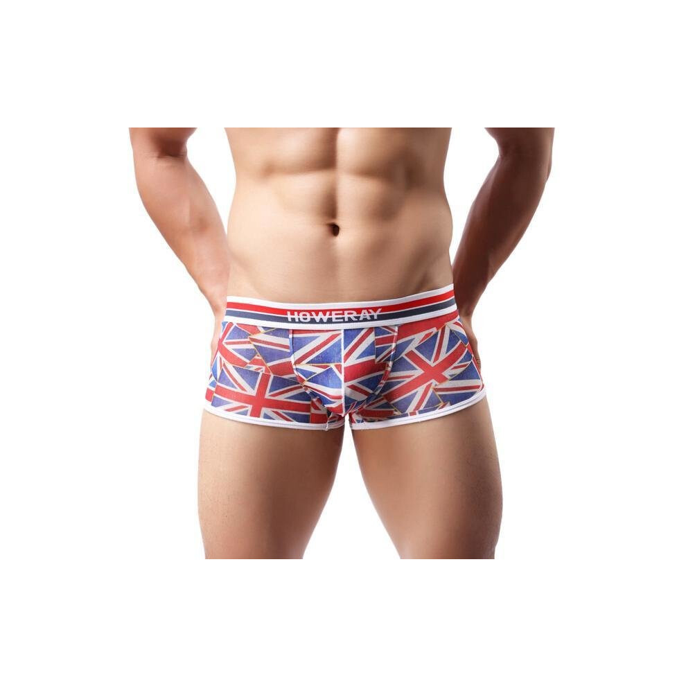 Black Men Underwear Sexy Low Waist Translucent Boxer Briefs Breathable Underpants L