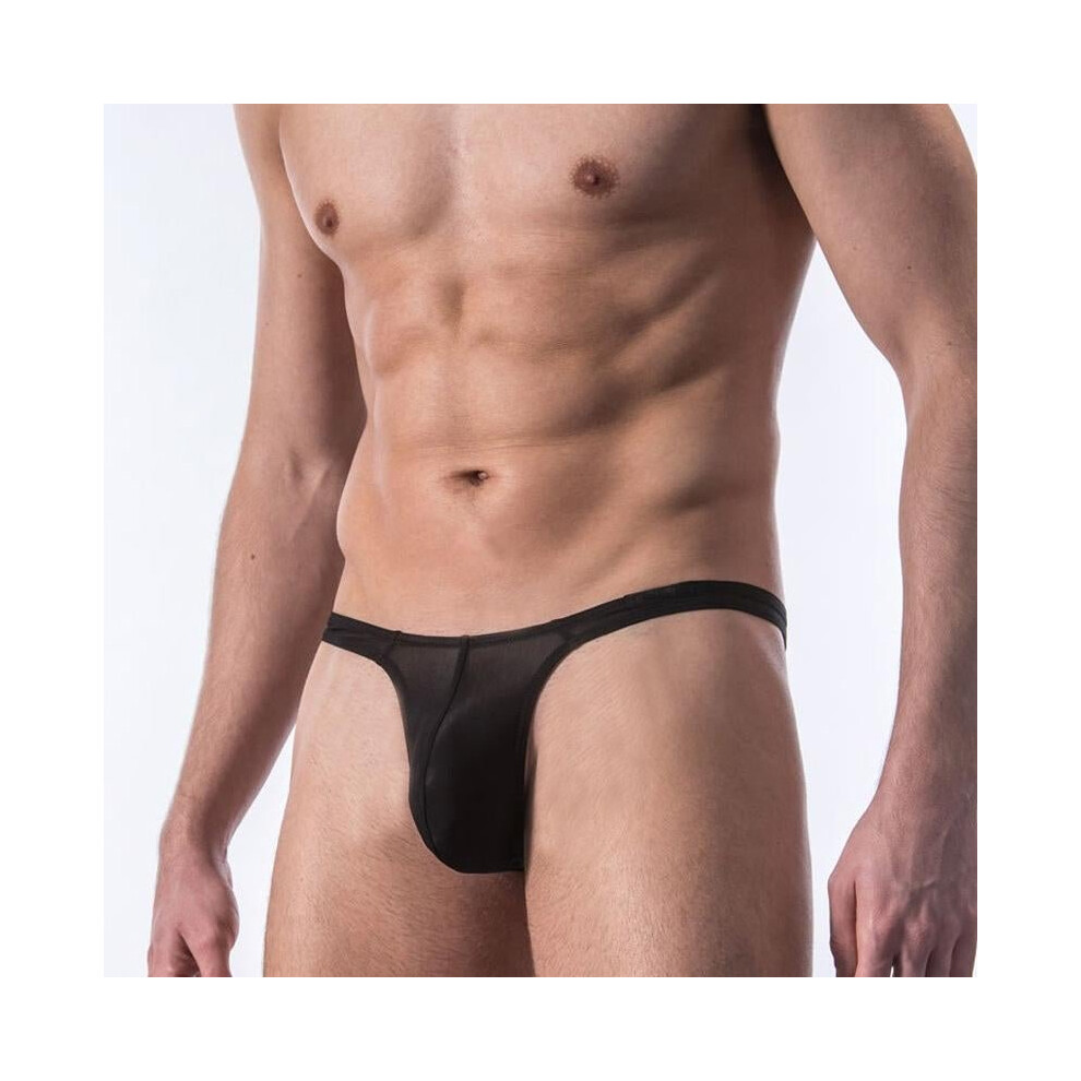 Hot Men Underwear Sexy Gay Men G-Strings Thong Ice Silk Solid String Homme Mens Underwear Bikini Briefs