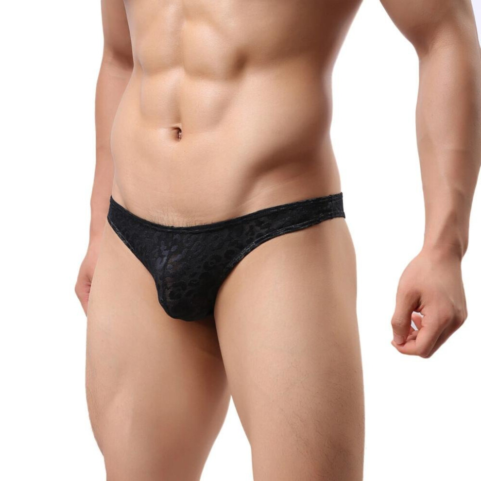 Black Men\'S Hot Sexy Lace Underwear Boxer Brief Shorts Underpants