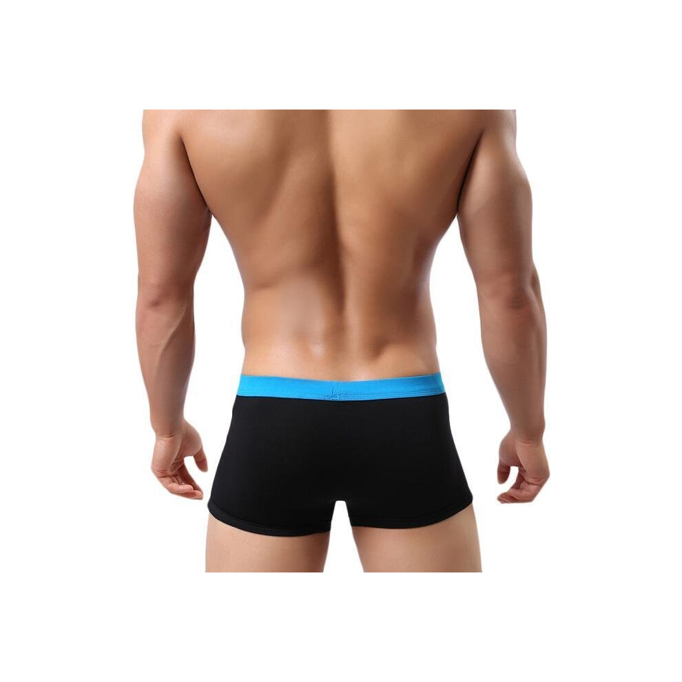 Black New Sexy Underwear Men Boxer Briefs Shorts Bulge Pouch Soft Underpants L