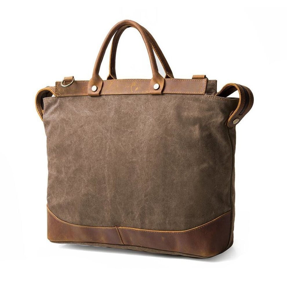 Canvas Laptop Briefcase Bag Computer Bag Hiking Bag Camping Bag Weekend Bag Fits Most 15.6 Inch Laptop Black 8488141444624