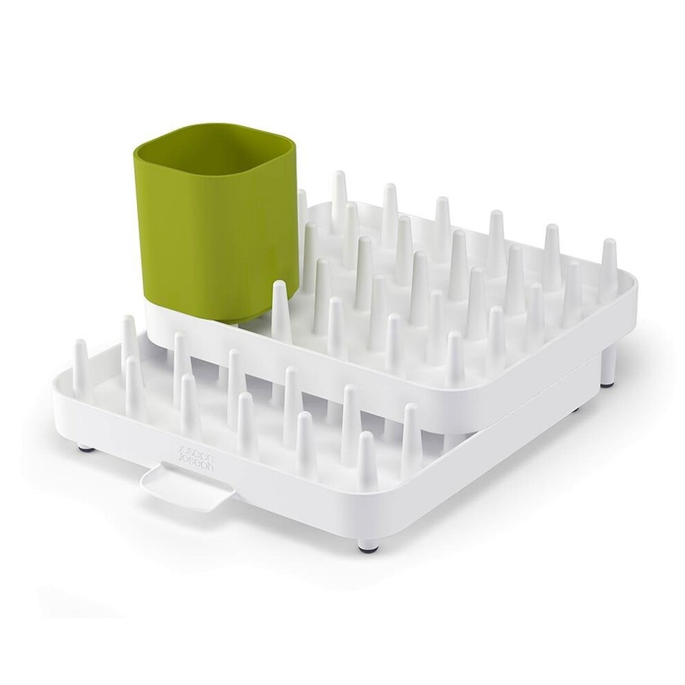 Joseph Joseph Connect Adjustable 3-Piece Dish Rack Drainer Off White/Green