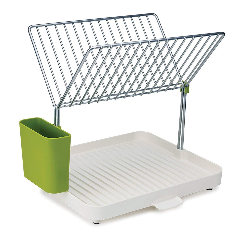 Joseph Joseph Y-Rack 2-Tier Self-Draining Utensil And Dish Rack White Green