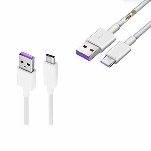Genuine Huawei HL1289 5A USB 3.1 Type C Cable | Reversible, Superfast Charging & Data Sync, White 1