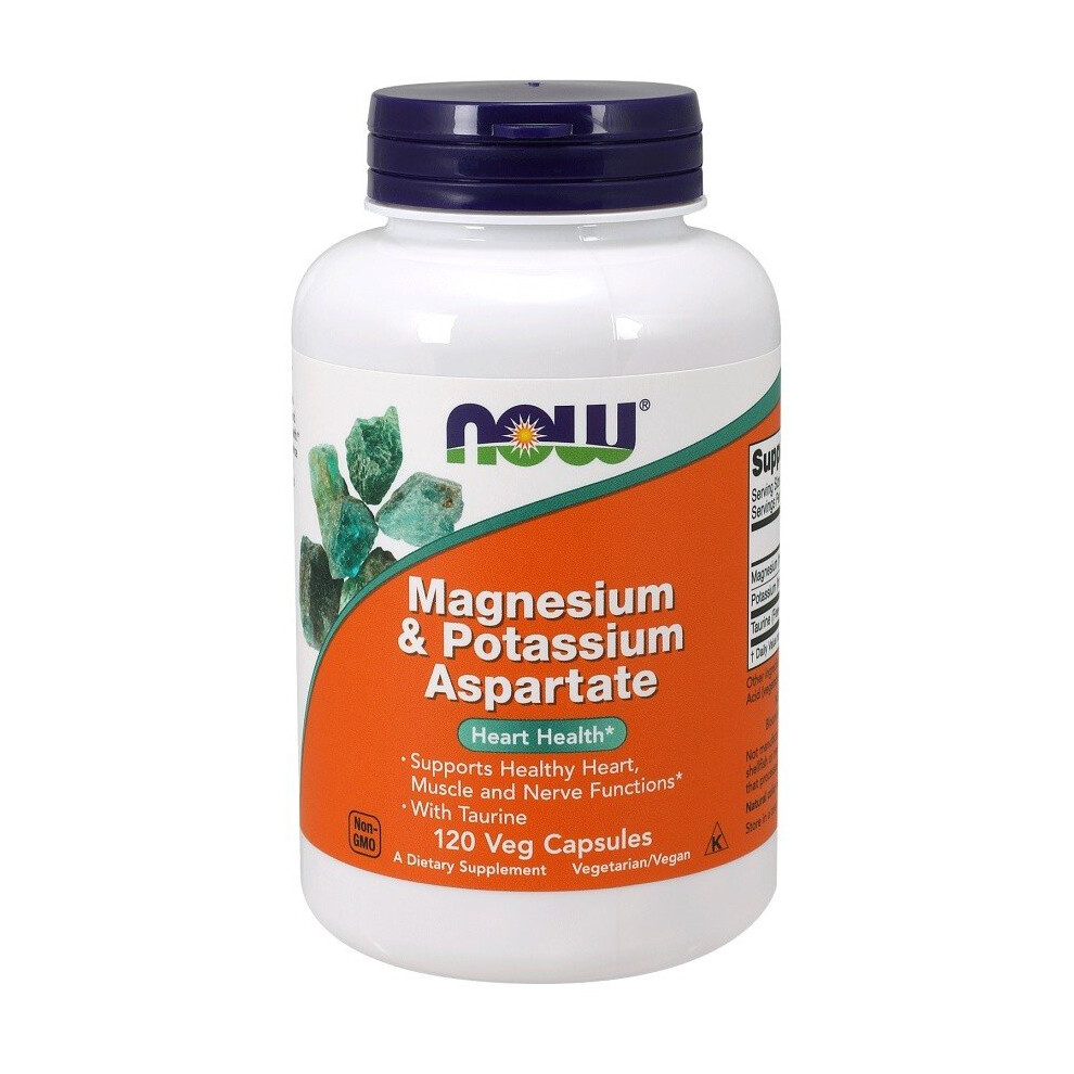 NOW Foods  Magnesium & Potassium Aspartate with Taurine - 120 vcaps