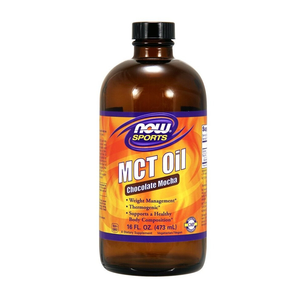 NOW Foods  MCT Oil, Chocolate Mocha, 473 ml.