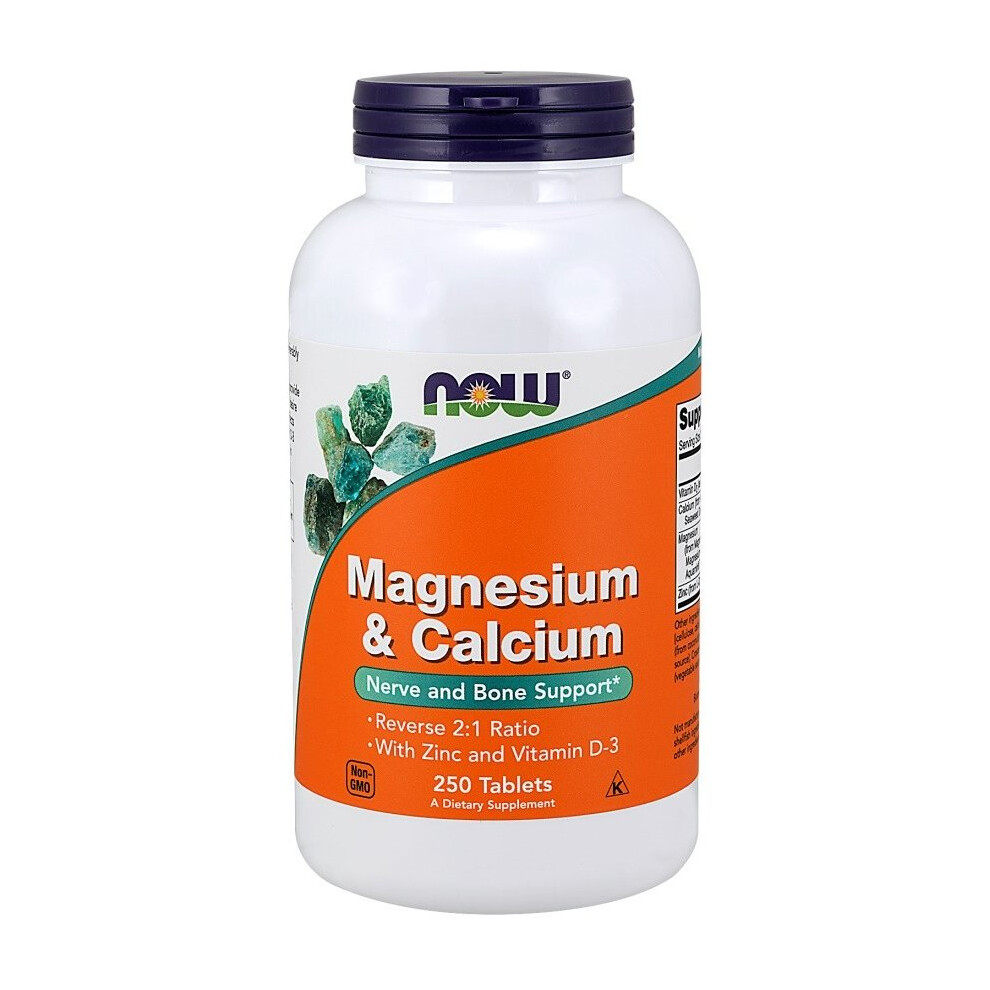 NOW Foods  Magnesium & Calcium with Zinc and Vitamin D3, 250 tablets
