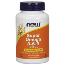 NOW Foods, Super Omega 3-6-9, 1,200 mg, 90 Mykt Gel