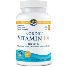 Nordic Naturals, Vitamin D3 1000, Narancs, 25 mcg (1,000 IU), 120 Mini puha gélek
