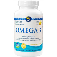 Nordic Naturals, Omega-3, Stor Citron, 120 Mjuka Gelkapslar (345 mg per Soft Gel)