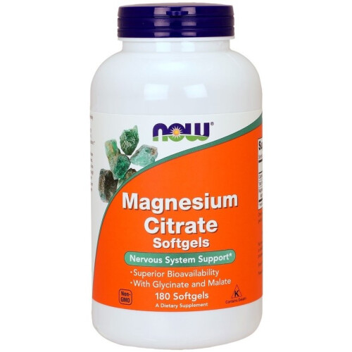 NOW Foods Maintenant aliments en magn   sium citrate 180 softgel